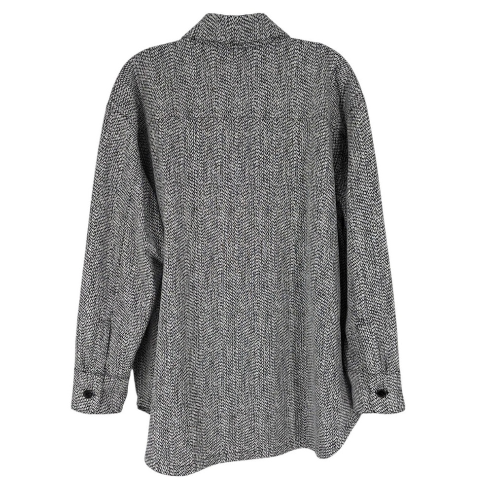 Athleta Braiden Black and White Textured Patterned Shirt Jacket - Picture 5 of 9